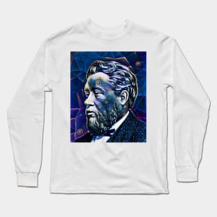 Charles Spurgeon Dark night Portrait | Charles Spurgeon Artwork 6 Long Sleeve T-Shirt